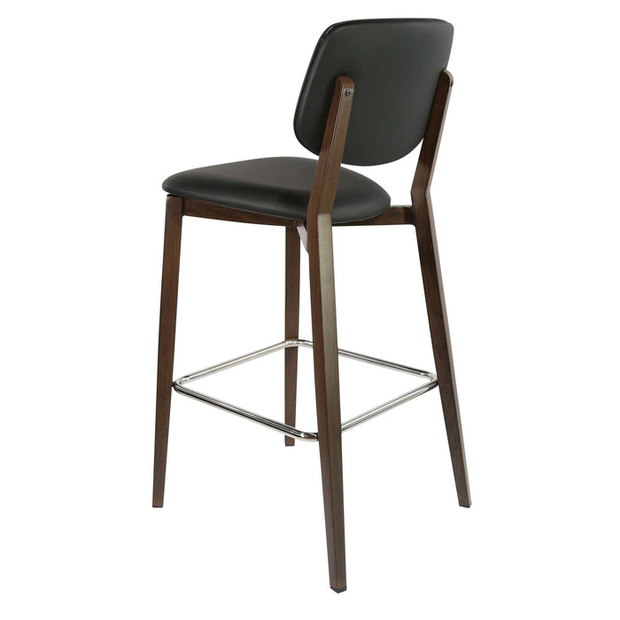 Durafurn Atlanta Barstool - large Backrest - Wenge Frame/Black Vinyl Seat & Backrest