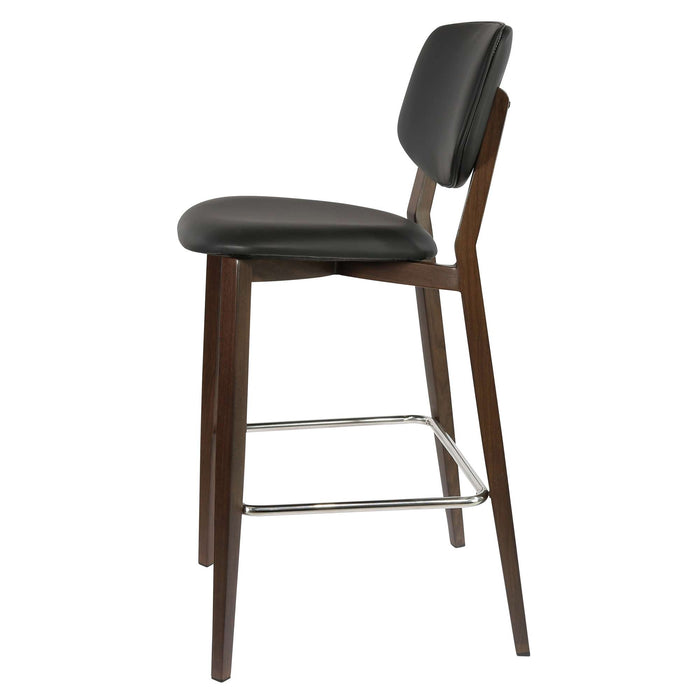 Durafurn Atlanta Barstool - large Backrest - Wenge Frame/Black Vinyl Seat & Backrest
