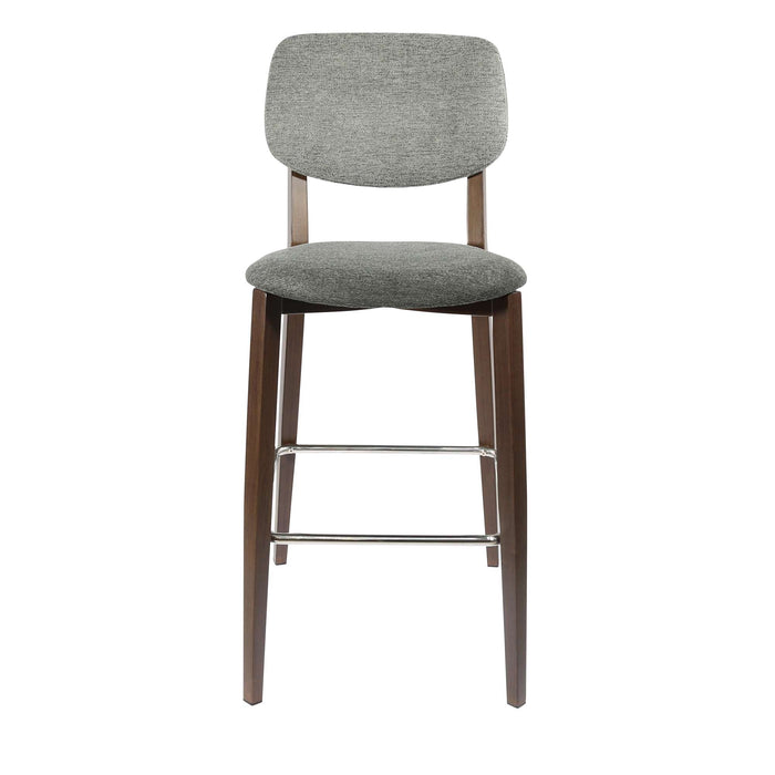 Durafurn Atlanta Barstool - large Backrest - Wenge Frame/Dark Grey Fabric Seat & Backrest