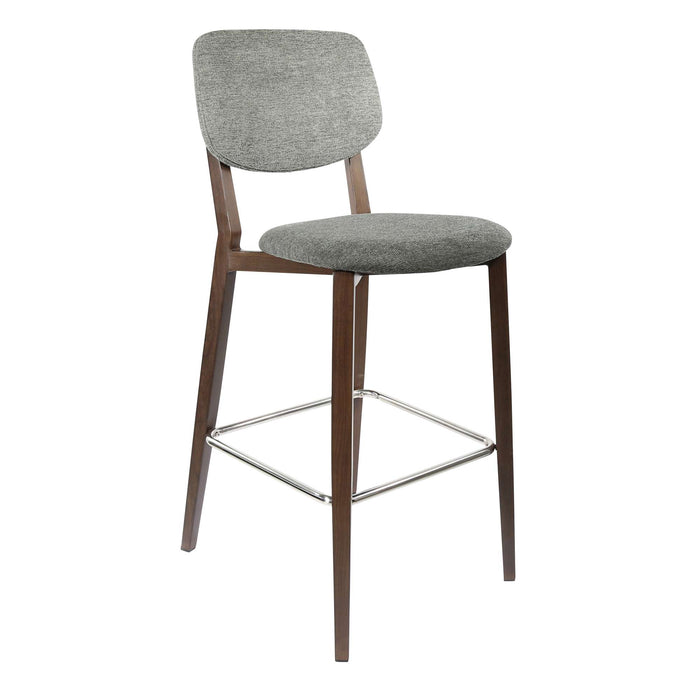 Durafurn Atlanta Barstool - large Backrest - Wenge Frame/Dark Grey Fabric Seat & Backrest