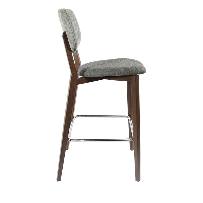 Durafurn Atlanta Barstool - large Backrest - Wenge Frame/Dark Grey Fabric Seat & Backrest