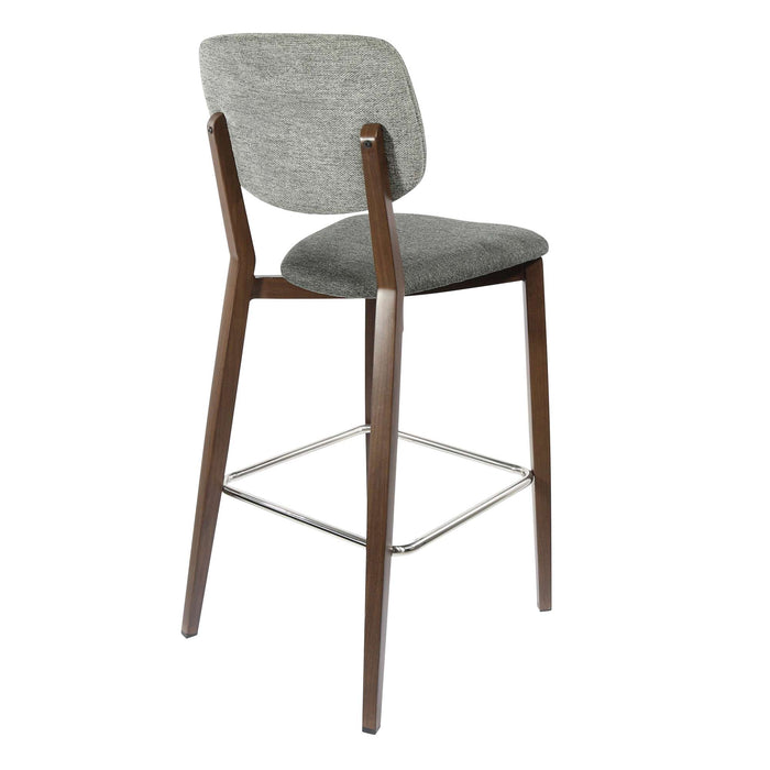 Durafurn Atlanta Barstool - large Backrest - Wenge Frame/Dark Grey Fabric Seat & Backrest