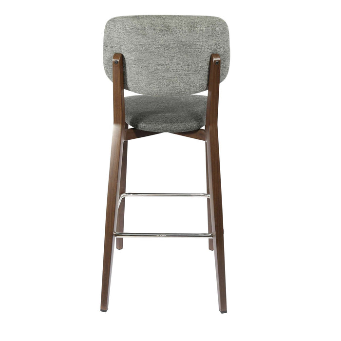 Durafurn Atlanta Barstool - large Backrest - Wenge Frame/Dark Grey Fabric Seat & Backrest