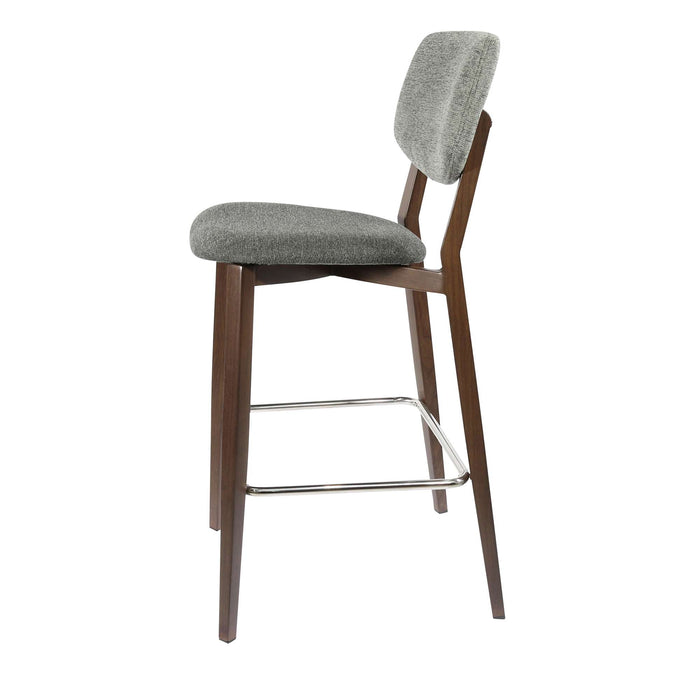 Durafurn Atlanta Barstool - large Backrest - Wenge Frame/Dark Grey Fabric Seat & Backrest