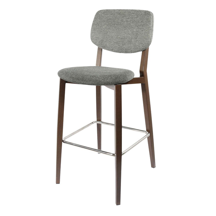 Durafurn Atlanta Barstool - large Backrest - Wenge Frame/Dark Grey Fabric Seat & Backrest