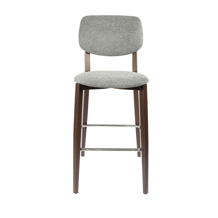 Durafurn Atlanta Barstool - large Backrest - Wenge Frame/ Grey Fabric Seat & Backrest