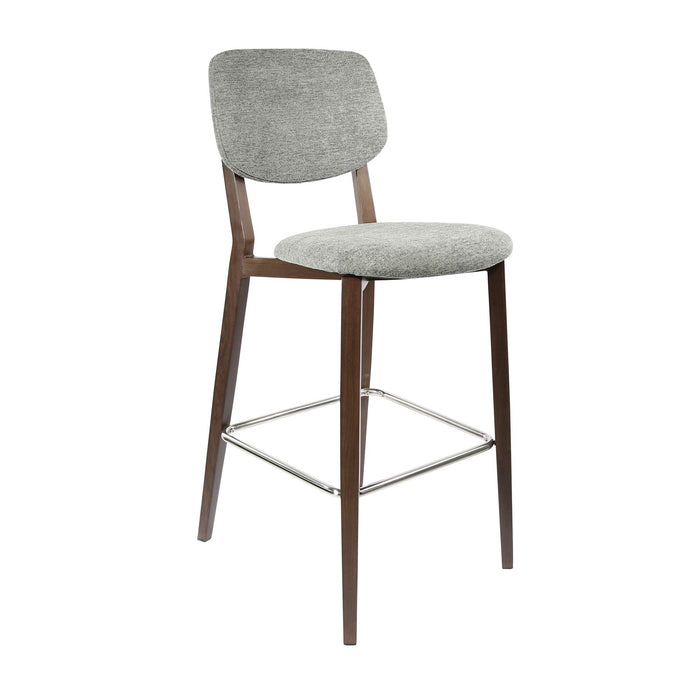 Durafurn Atlanta Barstool - large Backrest - Wenge Frame/ Grey Fabric Seat & Backrest