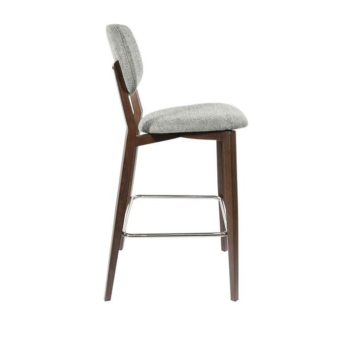 Durafurn Atlanta Barstool - large Backrest - Wenge Frame/ Grey Fabric Seat & Backrest