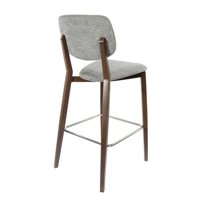 Durafurn Atlanta Barstool - large Backrest - Wenge Frame/ Grey Fabric Seat & Backrest