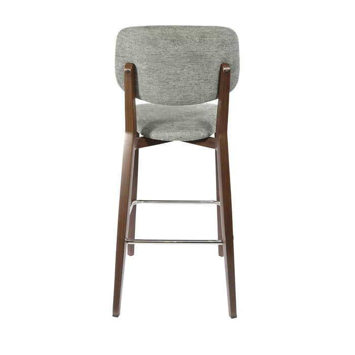 Durafurn Atlanta Barstool - large Backrest - Wenge Frame/ Grey Fabric Seat & Backrest