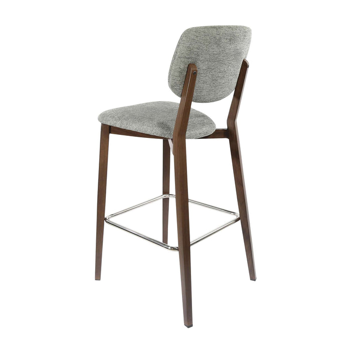 Durafurn Atlanta Barstool - large Backrest - Wenge Frame/ Grey Fabric Seat & Backrest