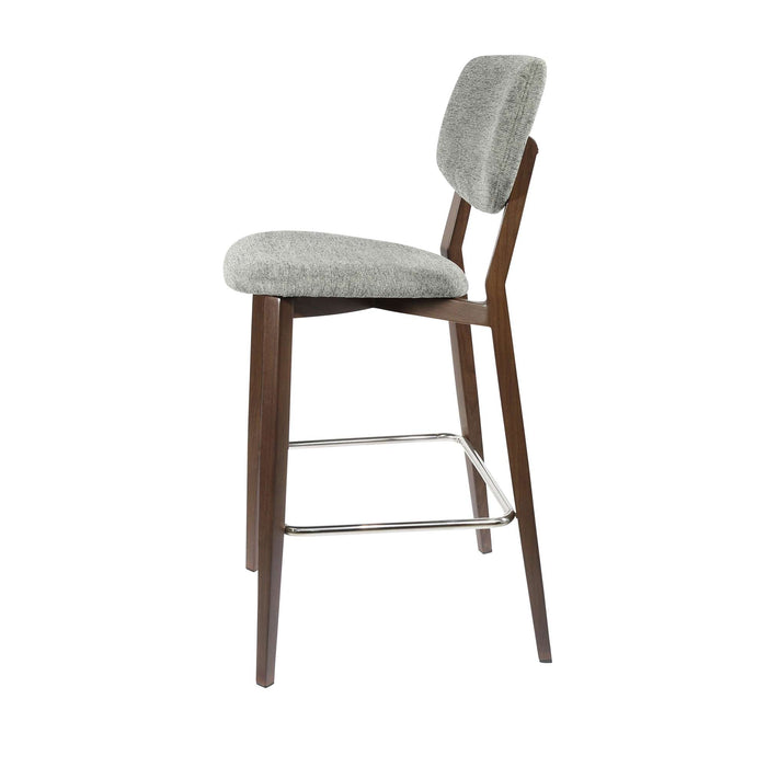 Durafurn Atlanta Barstool - large Backrest - Wenge Frame/ Grey Fabric Seat & Backrest