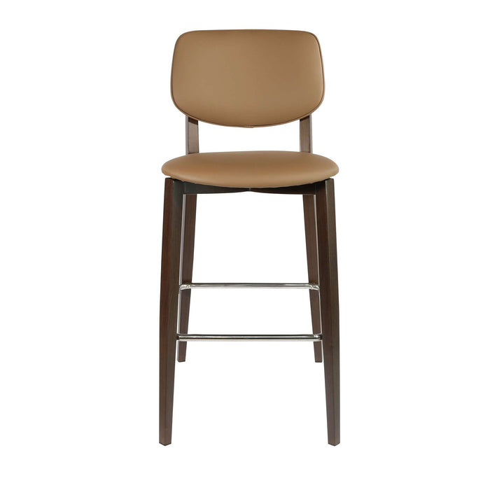 Durafurn Atlanta Barstool - large Backrest - Wenge Frame/Taupe Vinyl Seat & Backrest