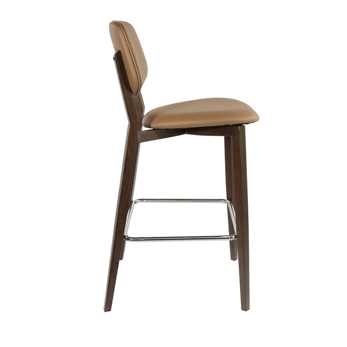 Durafurn Atlanta Barstool - large Backrest - Wenge Frame/Taupe Vinyl Seat & Backrest