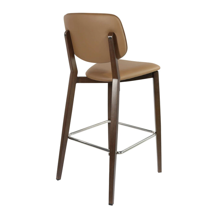 Durafurn Atlanta Barstool - large Backrest - Wenge Frame/Taupe Vinyl Seat & Backrest
