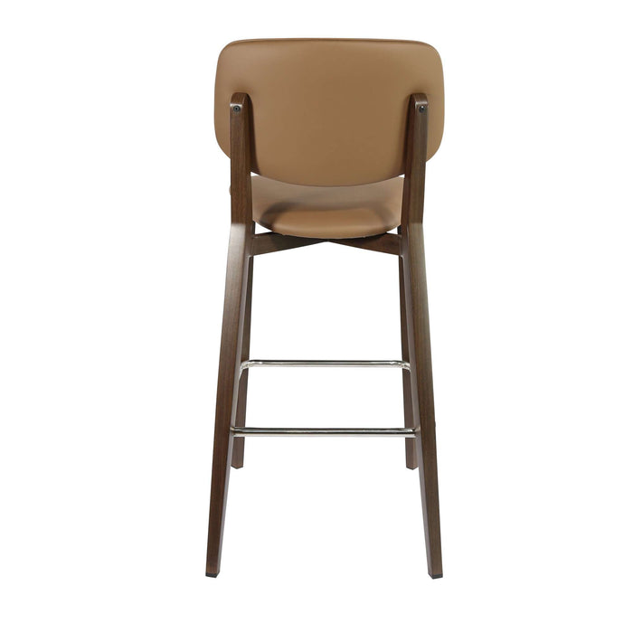 Durafurn Atlanta Barstool - large Backrest - Wenge Frame/Taupe Vinyl Seat & Backrest