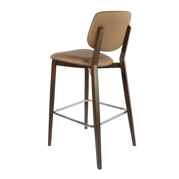 Durafurn Atlanta Barstool - large Backrest - Wenge Frame/Taupe Vinyl Seat & Backrest