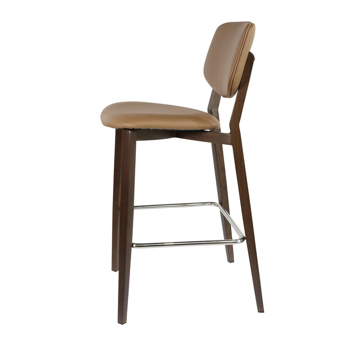 Durafurn Atlanta Barstool - large Backrest - Wenge Frame/Taupe Vinyl Seat & Backrest