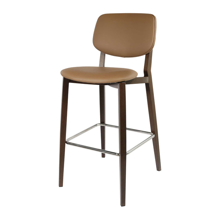 Durafurn Atlanta Barstool - large Backrest - Wenge Frame/Taupe Vinyl Seat & Backrest