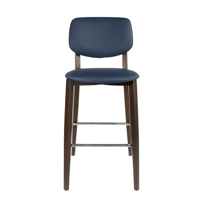 Durafurn Atlanta Barstool - large Backrest - Wenge Frame/Navy Vinyl Seat & Backrest