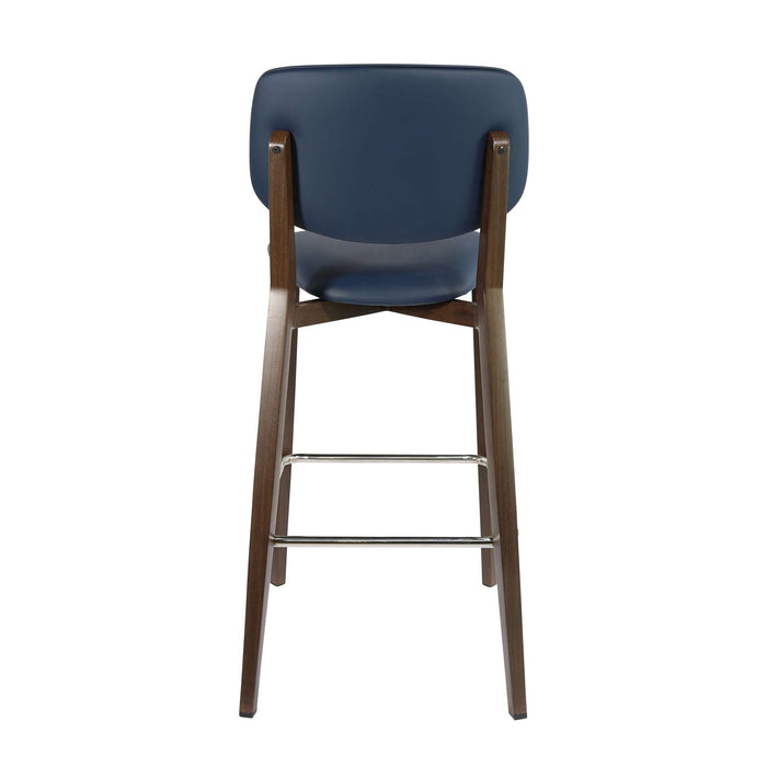 Durafurn Atlanta Barstool - large Backrest - Wenge Frame/Navy Vinyl Seat & Backrest