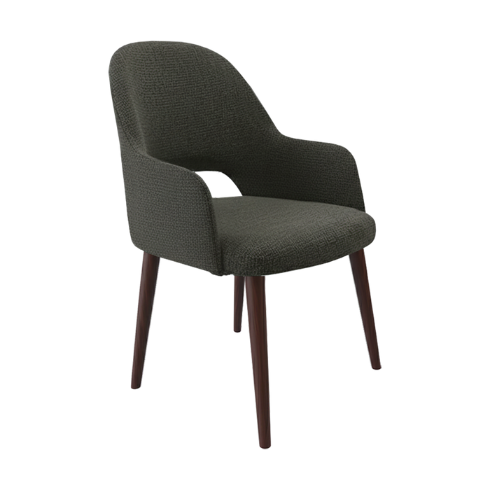 Bourbon Armchair - Anthracite Fabric with Wenge Round Legs