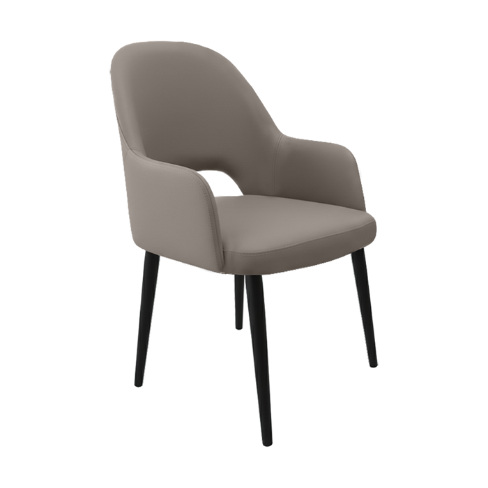 Bourbon Armchair - Taupe with Black Round Legs