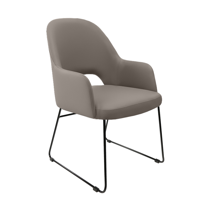 Bourbon Armchair - Taupe with Sled Base