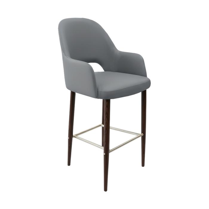 Bourbon 750mm Barstool - Stone Vinyl with Wenge Round Legs