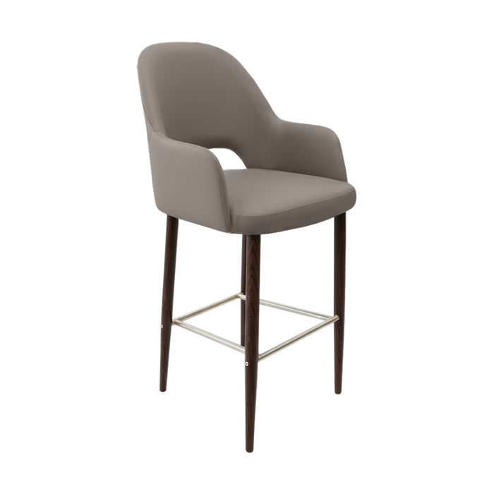 Bourbon 750mm Barstool - Nougat Vinyl with Wenge Round Legs