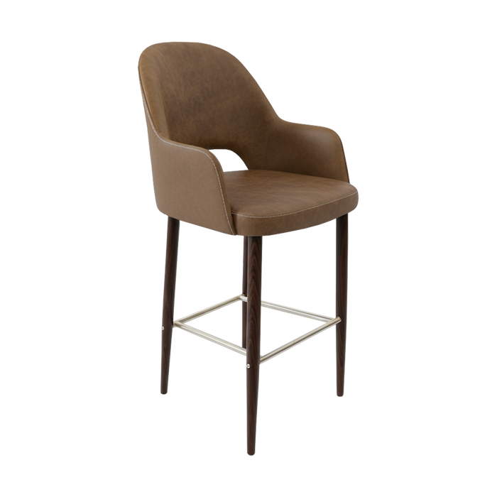 Bourbon 750mm Barstool - Mocha Fabric with Wenge Round Legs