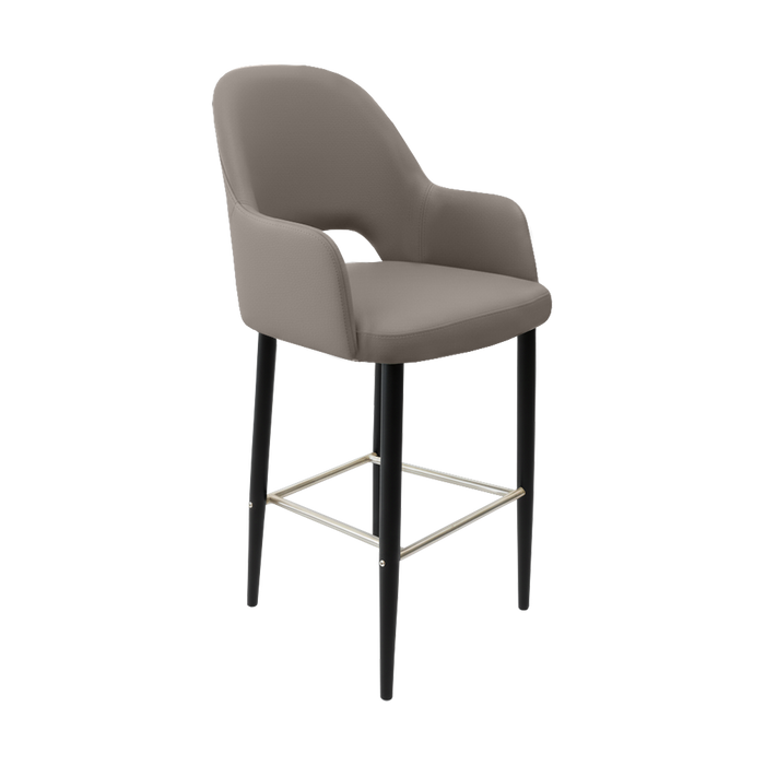 Bourbon 750mm Barstool - Taupe with Black Round Legs