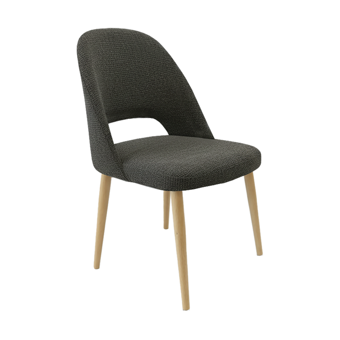 Crescent Chair - Anthracite Fabric with Oak Round Legs