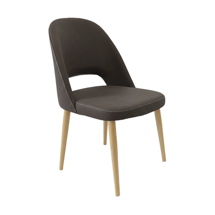 Crescent Chair - Charcoal Fabric  with Oak Round Legs
