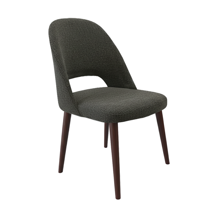 Crescent Chair - Anthracite Fabric with Wenge Round Legs