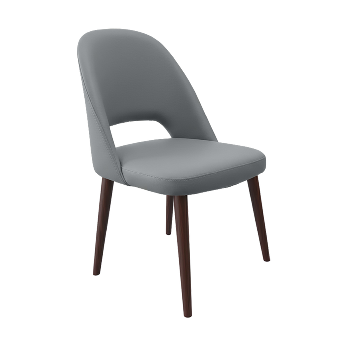 Crescent Chair - Stone Vinyl with Wenge Round Legs