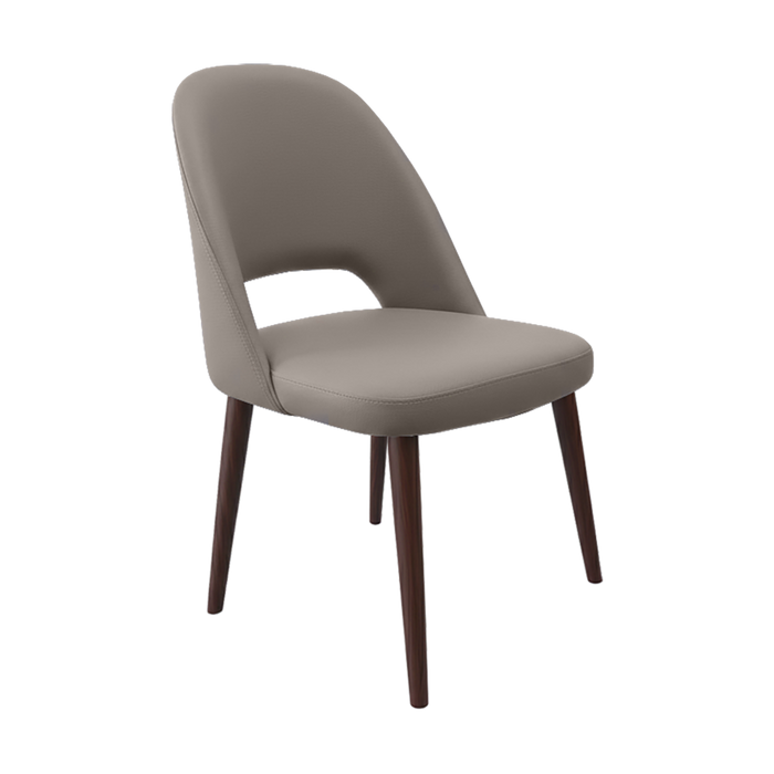 Crescent Chair - Nougat Vinyl with Wenge Round Legs