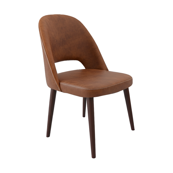 Crescent Chair - Tan with Wenge Round Legs