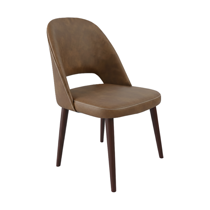 Crescent Chair - Mocha Fabric with Wenge Round Legs