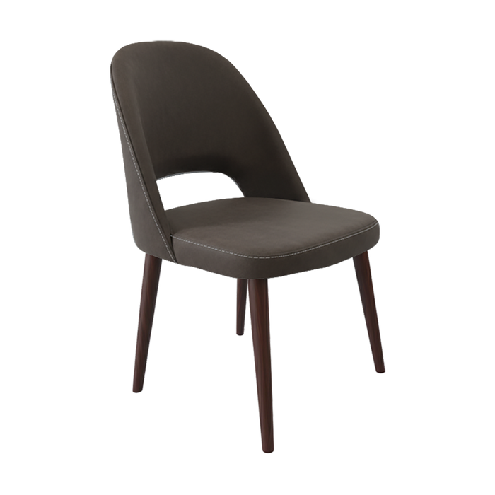 Crescent Chair - Charcoal Fabric  with Wenge Round Legs