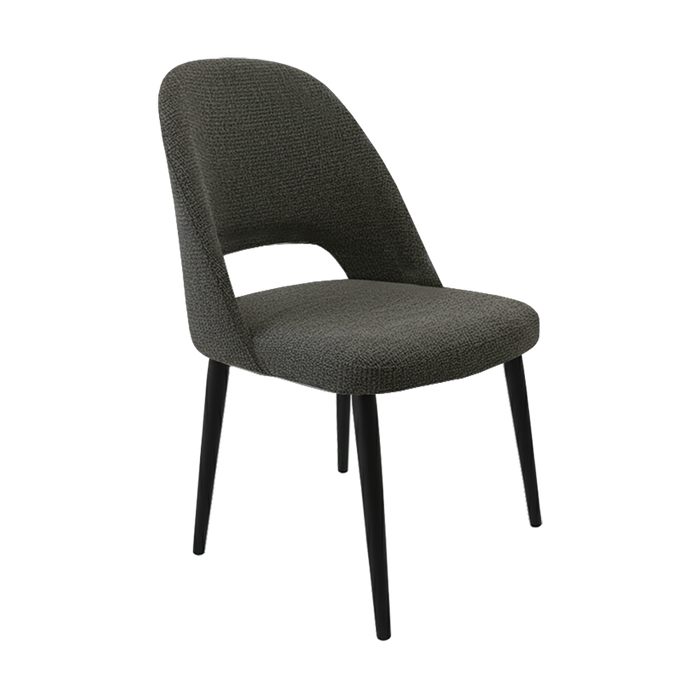Crescent Chair - Anthracite Fabric with Black Round Legs