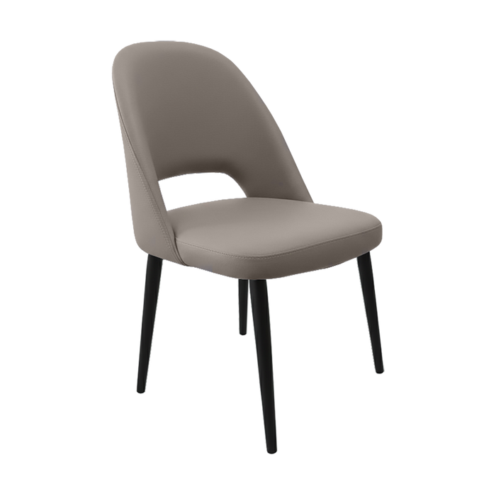 Crescent Chair - Nougat Vinyl with Black Round Legs