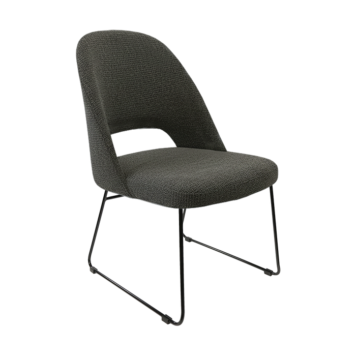 Crescent Chair - Anthracite Fabric with Sled Base