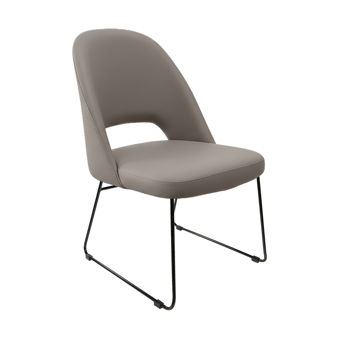 Crescent Chair - Nougat Vinyl with Sled Base
