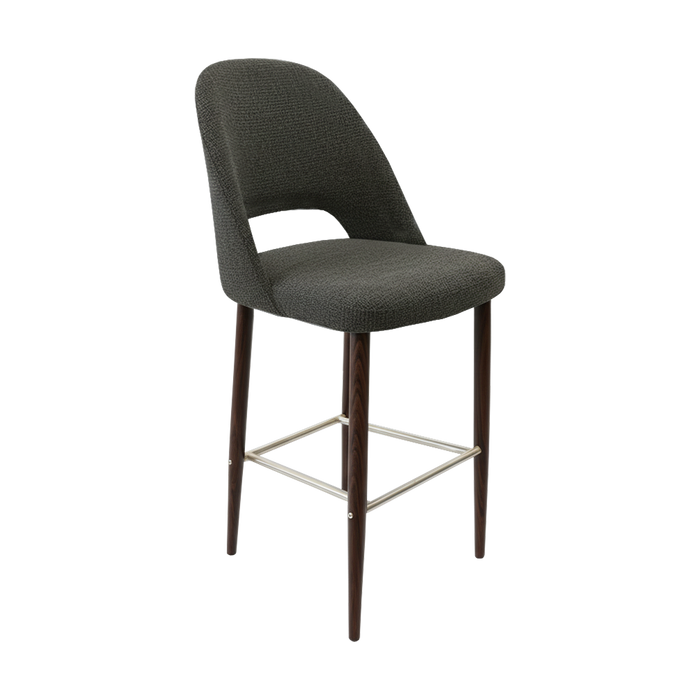 Crescent 750mm Barstool - Anthracite Fabric with Wenge Round Legs