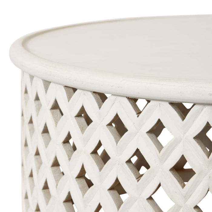 Hafina Coffee Table - White, 40cm (H)