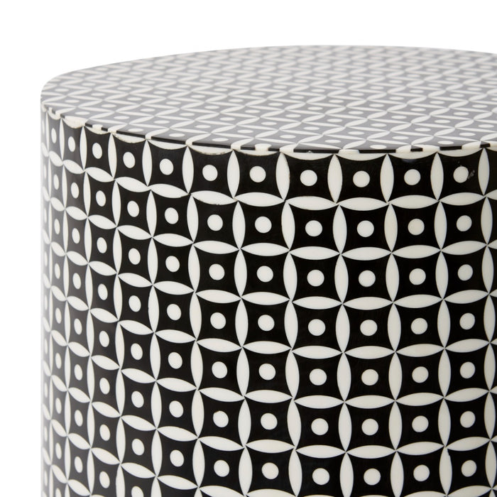 Nicolette Stool - Black/White, 45cm (H)