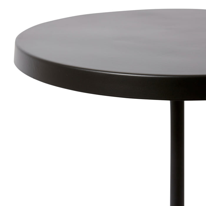 Kush Marble Side Table - Black/Grey, 56cm (H)