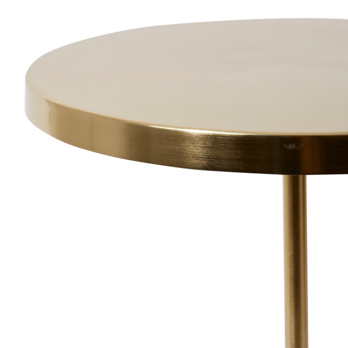 Kush Marble Side Table - Gold/White, 56cm (H)