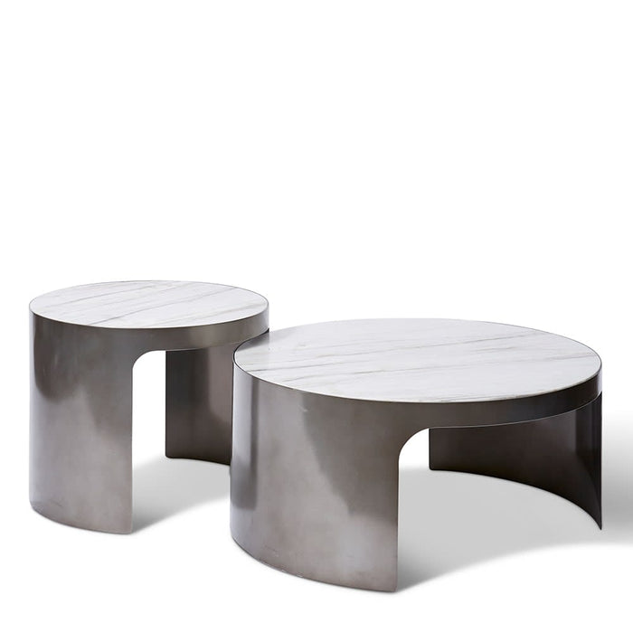 Sena Coffee Table Tall - Black White/Grey, 42cm (H)